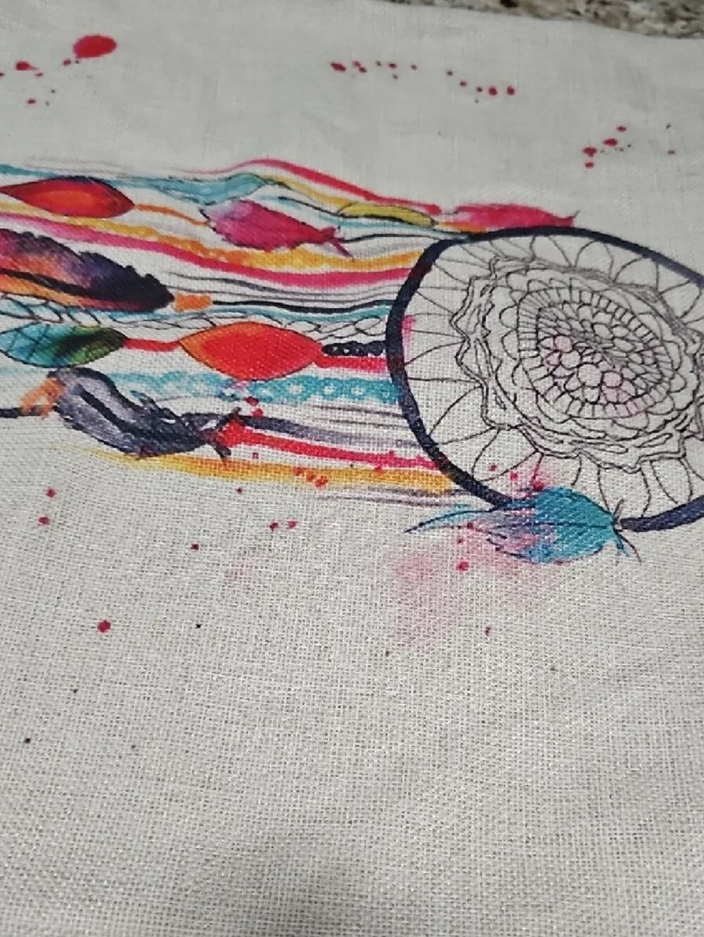 Colorful Dreamcatcher Linen Pillow Cover Brand New 16x16 Brand New Without Tags